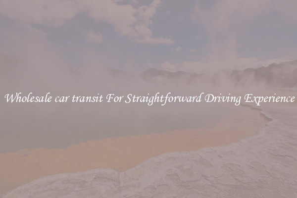 Wholesale car transit For Straightforward Driving Experience