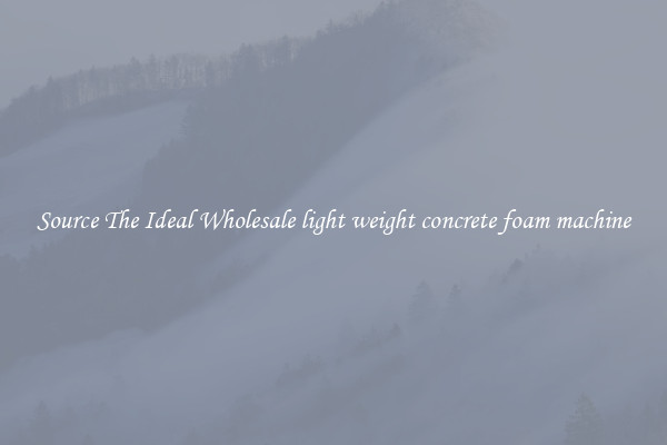 Source The Ideal Wholesale light weight concrete foam machine