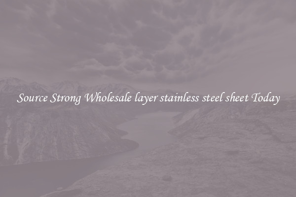 Source Strong Wholesale layer stainless steel sheet Today