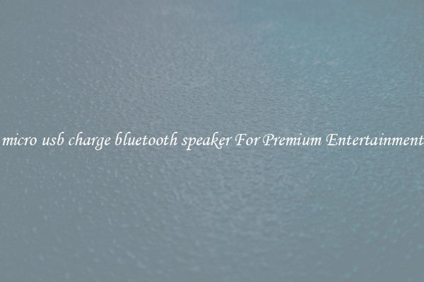 micro usb charge bluetooth speaker For Premium Entertainment
