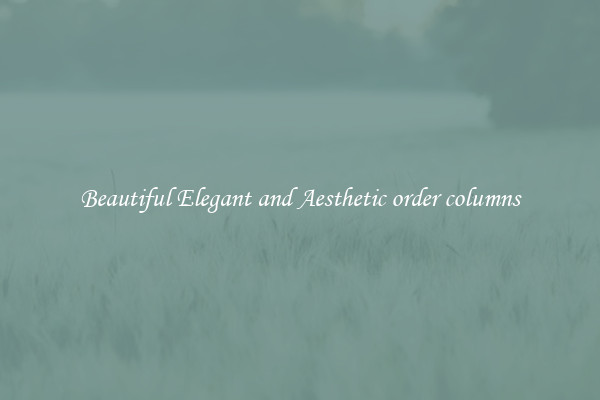 Beautiful Elegant and Aesthetic order columns